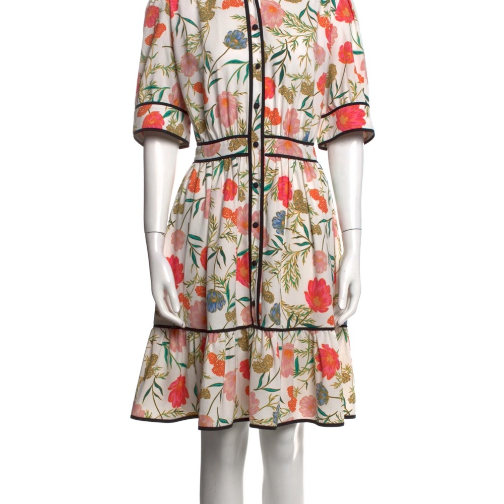 Floral Print Dress with Black Trim Kate spade